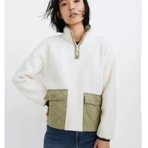 Madewell Quarter Zip Pullover Fleece Sweater Jacket Sz Small